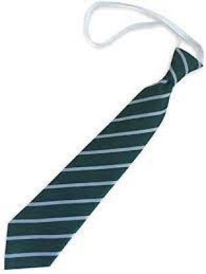 School Green White Stripped Ties  Short Elastic